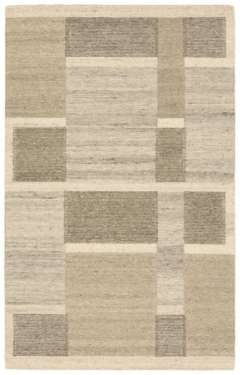 Jaipur Living Vibe Todra Handmade Wool Swatch 18" — Tan Beige Geometric, Hand-Tufted High-Low Pile Sample RSW105139