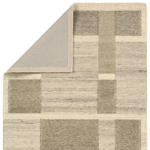Jaipur Living Vibe Todra Handmade Wool Swatch 18" — Tan Beige Geometric, Hand-Tufted High-Low Pile Sample RSW105139