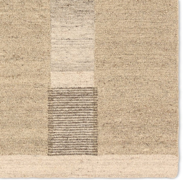 Jaipur Living Vibe Todra Handmade Wool Swatch 18" — Tan Beige Geometric, Hand-Tufted High-Low Pile Sample RSW105139