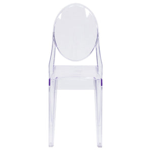 English Elm Cheryl Ghost Side Chair - Elegant Transparent Accent Chair in Modern Louis XVI Style for Any Space FH-111-APC-CLR-GG