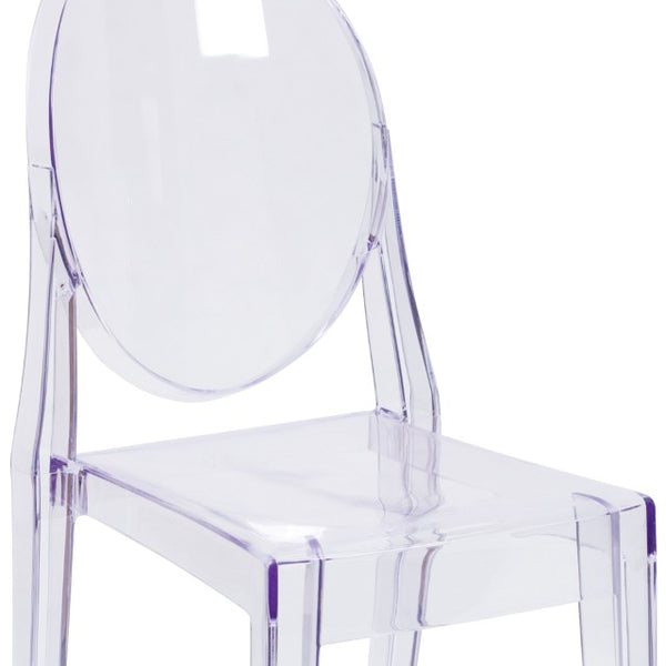English Elm Cheryl Ghost Side Chair - Elegant Transparent Accent Chair in Modern Louis XVI Style for Any Space FH-111-APC-CLR-GG