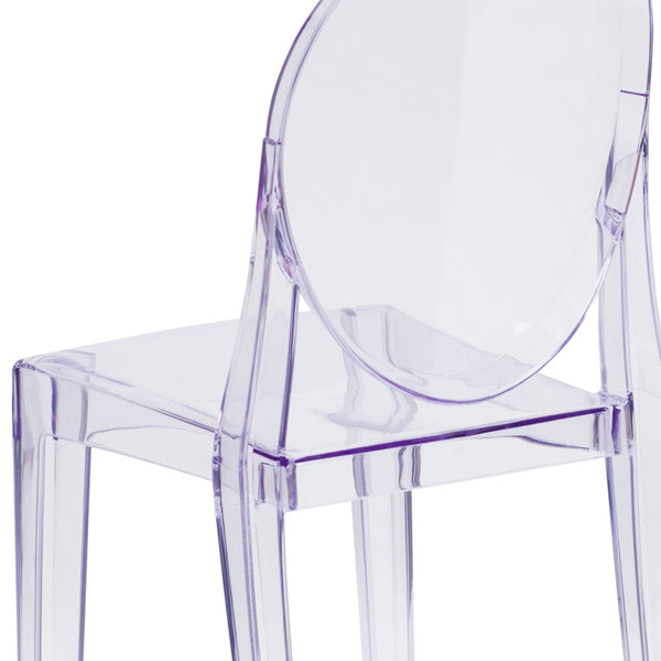 English Elm Cheryl Ghost Side Chair - Elegant Transparent Accent Chair in Modern Louis XVI Style for Any Space FH-111-APC-CLR-GG