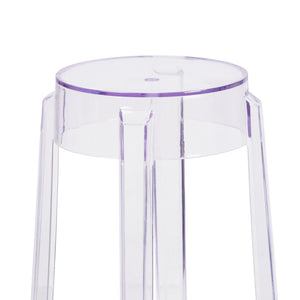 English Elm Laney Transparent Counter Height Stool - Stylish, Stackable, Durable Design for Indoor & Outdoor Use FH-118-APC1-GG