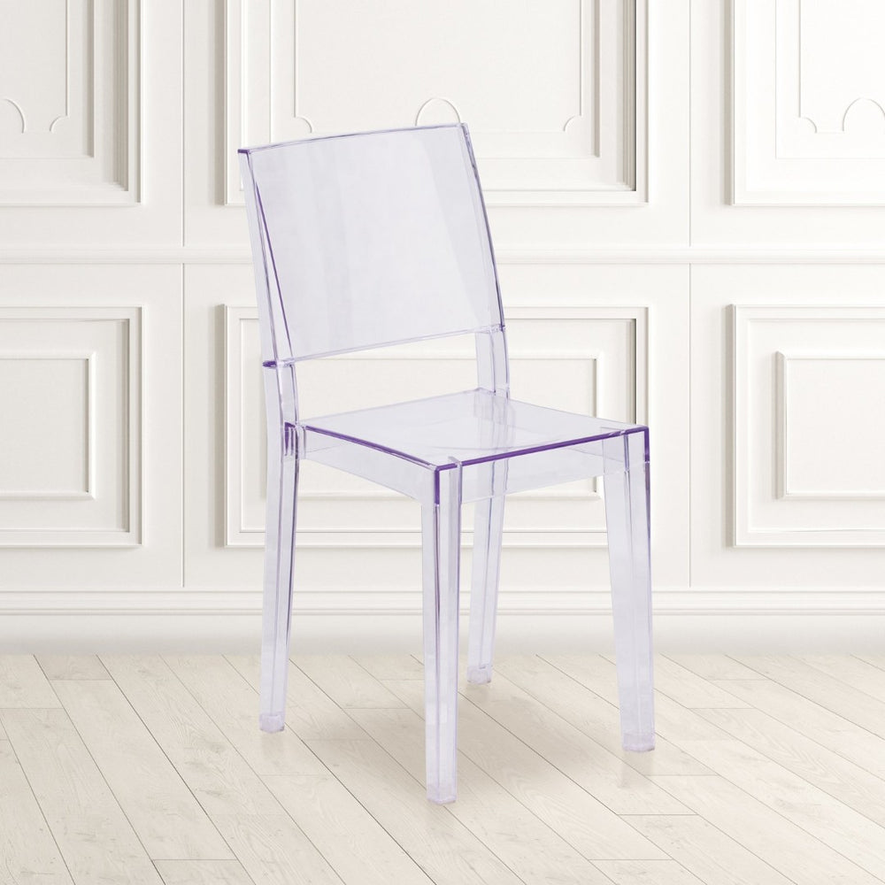 English Elm Phantom Transparent Stacking Side Chair - Modern, Durable Design for Indoor & Outdoor Spaces FH-121-APC-GG