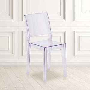 English Elm Phantom Transparent Stacking Side Chair - Modern, Durable Design for Indoor & Outdoor Spaces FH-121-APC-GG