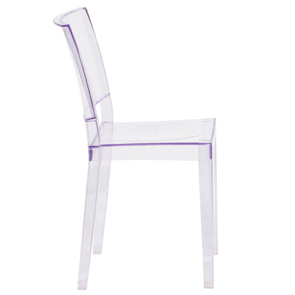 English Elm Phantom Transparent Stacking Side Chair - Modern, Durable Design for Indoor & Outdoor Spaces FH-121-APC-GG