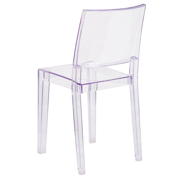 English Elm Phantom Transparent Stacking Side Chair - Modern, Durable Design for Indoor & Outdoor Spaces FH-121-APC-GG
