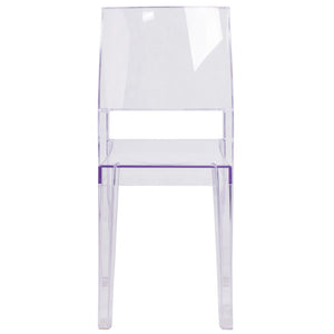 English Elm Phantom Transparent Stacking Side Chair - Modern, Durable Design for Indoor & Outdoor Spaces FH-121-APC-GG