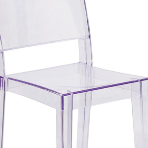 English Elm Phantom Transparent Stacking Side Chair - Modern, Durable Design for Indoor & Outdoor Spaces FH-121-APC-GG