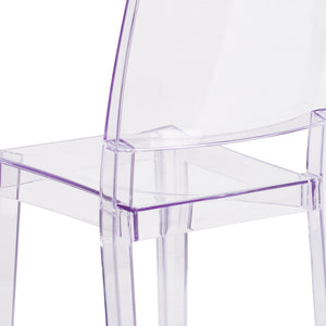 English Elm Phantom Transparent Stacking Side Chair - Modern, Durable Design for Indoor & Outdoor Spaces FH-121-APC-GG