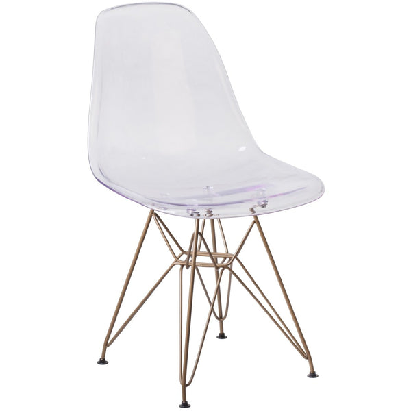 English Elm Elon Ghost Chair with Gold Base – Modern Elegance, Ergonomic Comfort, Perfect for Any Space! FH-130-CPC1-GG