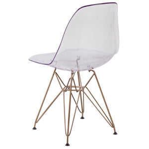 English Elm Elon Ghost Chair with Gold Base – Modern Elegance, Ergonomic Comfort, Perfect for Any Space! FH-130-CPC1-GG
