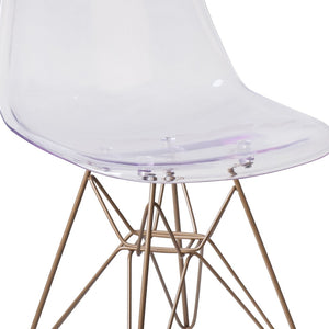 English Elm Elon Ghost Chair with Gold Base – Modern Elegance, Ergonomic Comfort, Perfect for Any Space! FH-130-CPC1-GG