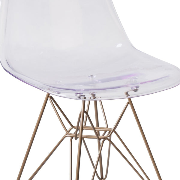 English Elm Elon Ghost Chair with Gold Base – Modern Elegance, Ergonomic Comfort, Perfect for Any Space! FH-130-CPC1-GG