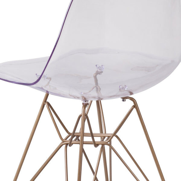 English Elm Elon Ghost Chair with Gold Base – Modern Elegance, Ergonomic Comfort, Perfect for Any Space! FH-130-CPC1-GG