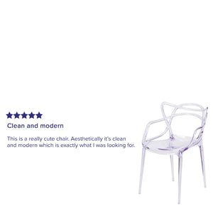 English Elm Nesting Transparent Stacking Side Chair - Contemporary, Durable, Ergonomic Design for Versatile Spaces FH-173-APC-GG