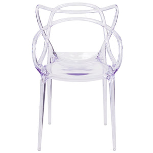 English Elm Nesting Transparent Stacking Side Chair - Contemporary, Durable, Ergonomic Design for Versatile Spaces FH-173-APC-GG