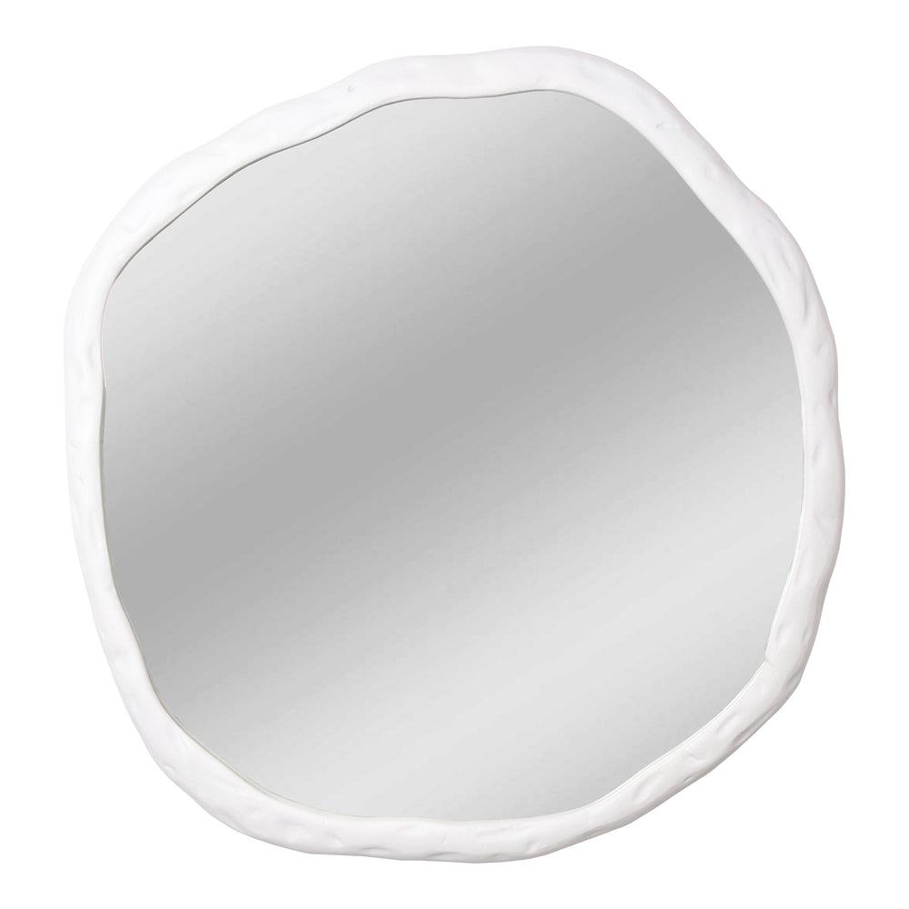Moe's Home Foundry Mirror White - Brighten Your Space With A Chic Aluminum Frame And Rustic Design Accent White Aluminum Frame,Glass Mirror Fi-1098-18