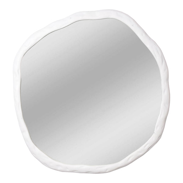 Moe's Home Foundry Mirror White - Brighten Your Space With A Chic Aluminum Frame And Rustic Design Accent White Aluminum Frame,Glass Mirror Fi-1098-18