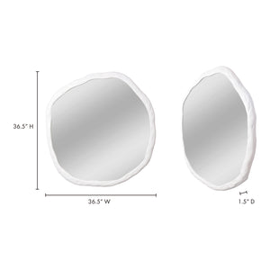 Moe's Home Foundry Mirror White - Brighten Your Space With A Chic Aluminum Frame And Rustic Design Accent White Aluminum Frame,Glass Mirror Fi-1098-18