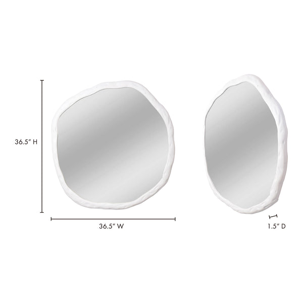 Moe's Home Foundry Mirror White - Brighten Your Space With A Chic Aluminum Frame And Rustic Design Accent White Aluminum Frame,Glass Mirror Fi-1098-18