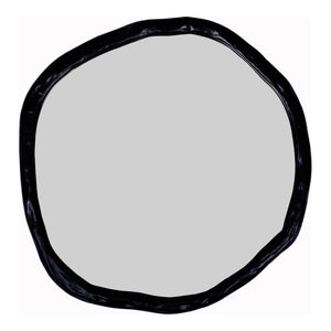 Moe's Home Foundry Small Mirror - Artistically Warped Frame For Unique Reflections And Stylish Home Décor Black Aluminum Frame,Glass Mirror Fi-1099-02