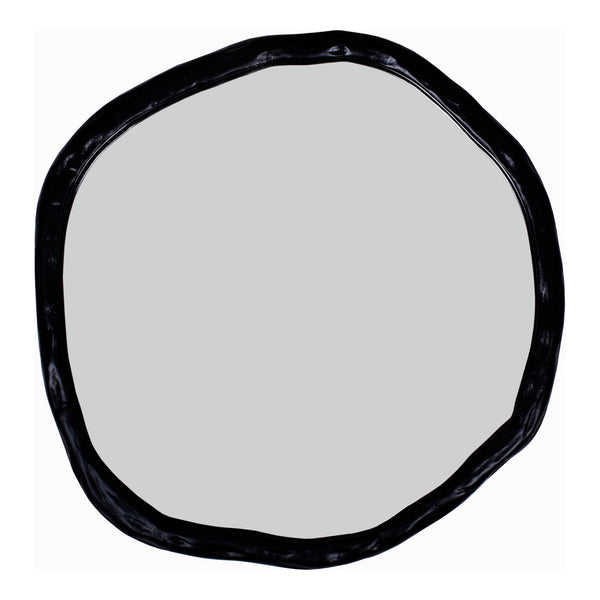 Moe's Home Foundry Small Mirror - Artistically Warped Frame For Unique Reflections And Stylish Home Décor Black Aluminum Frame,Glass Mirror Fi-1099-02