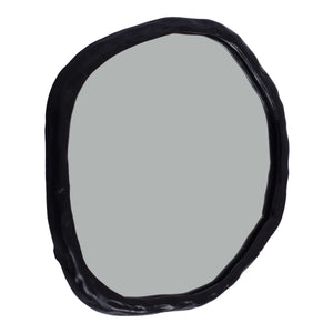 Moe's Home Foundry Small Mirror - Artistically Warped Frame For Unique Reflections And Stylish Home Décor Black Aluminum Frame,Glass Mirror Fi-1099-02