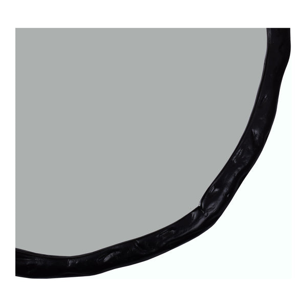 Moe's Home Foundry Small Mirror - Artistically Warped Frame For Unique Reflections And Stylish Home Décor Black Aluminum Frame,Glass Mirror Fi-1099-02