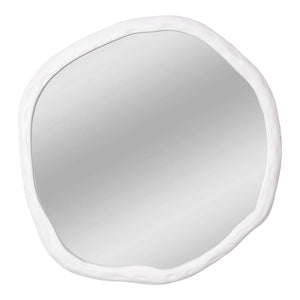 Moe's Home Foundry Mirror White - Brighten Your Space With A Chic Aluminum Frame And Rustic Design Accent White Aluminum Frame,Glass Mirror Fi-1099-18