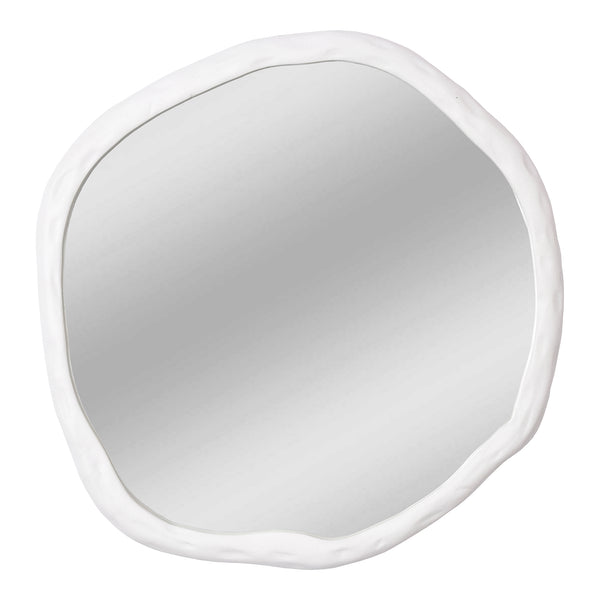 Moe's Home Foundry Mirror White - Brighten Your Space With A Chic Aluminum Frame And Rustic Design Accent White Aluminum Frame,Glass Mirror Fi-1099-18
