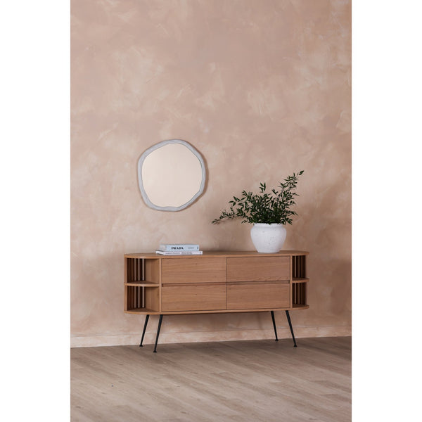 Moe's Home Foundry Mirror White - Brighten Your Space With A Chic Aluminum Frame And Rustic Design Accent White Aluminum Frame,Glass Mirror Fi-1099-18