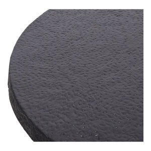 Moe's Home Aulo Pedestal Coffee Table - Sculptural Design Inspired By Brutalism With Raw Textured Finish Black Aluminum Fi-1107-02-0