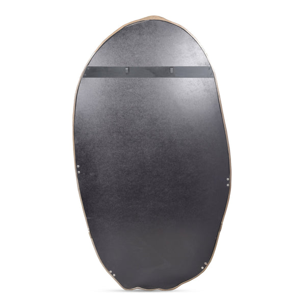 Moe's Home Foundry Oval Wall Mirror - Stylish Aluminum Frame For Contemporary Spaces, Easy Hanging, Rustic Charm Gold Aluminum Frame,Glass Mirror Fi-1113-32