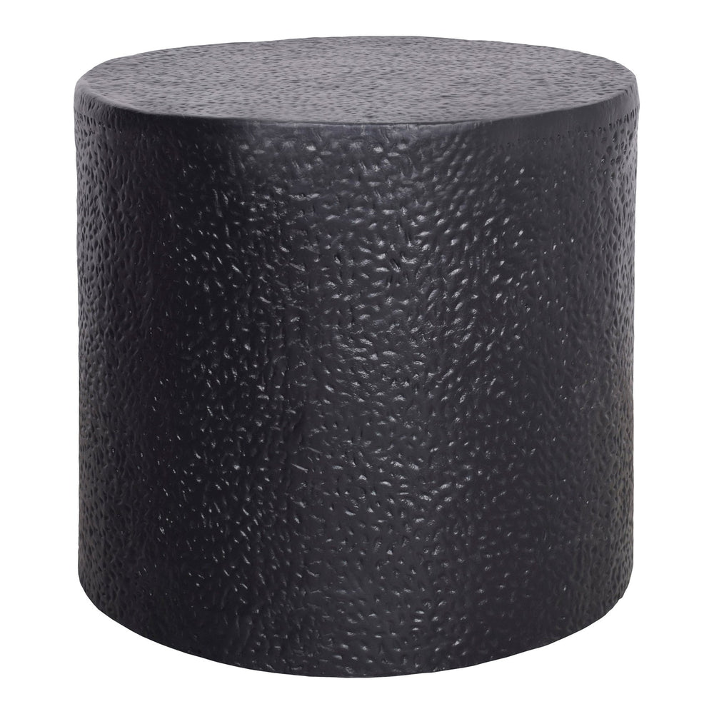 Moe's Home Aulo Side Table: Sculptural Brutalist Design With Unique Texture And Tactile Aluminum Finish Black Aluminum Fi-1114-02