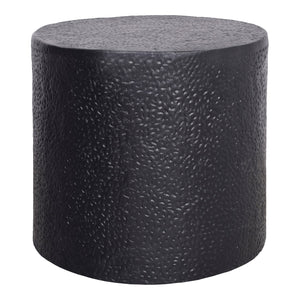 Moe's Home Aulo Side Table: Sculptural Brutalist Design With Unique Texture And Tactile Aluminum Finish Black Aluminum Fi-1114-02