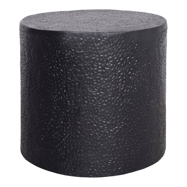Moe's Home Aulo Side Table: Sculptural Brutalist Design With Unique Texture And Tactile Aluminum Finish Black Aluminum Fi-1114-02