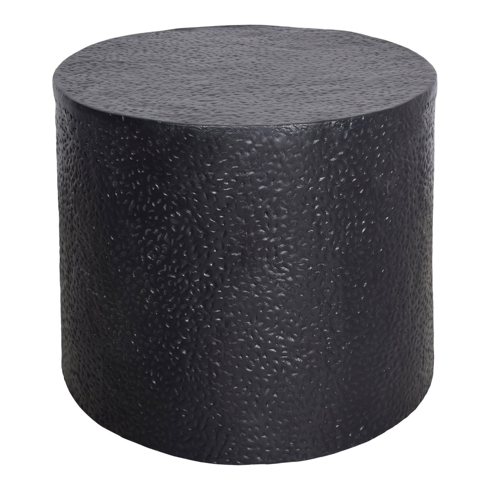 Moe's Home Aulo Side Table: Sculptural Brutalist Design With Unique Texture And Tactile Aluminum Finish Black Aluminum Fi-1114-02
