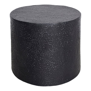 Moe's Home Aulo Side Table: Sculptural Brutalist Design With Unique Texture And Tactile Aluminum Finish Black Aluminum Fi-1114-02