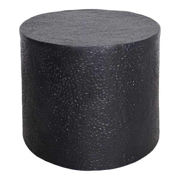Moe's Home Aulo Side Table: Sculptural Brutalist Design With Unique Texture And Tactile Aluminum Finish Black Aluminum Fi-1114-02
