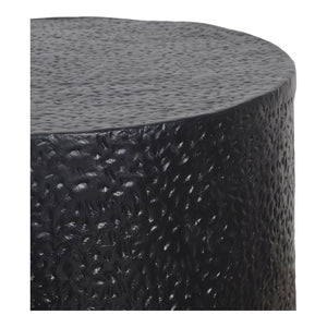 Moe's Home Aulo Side Table: Sculptural Brutalist Design With Unique Texture And Tactile Aluminum Finish Black Aluminum Fi-1114-02