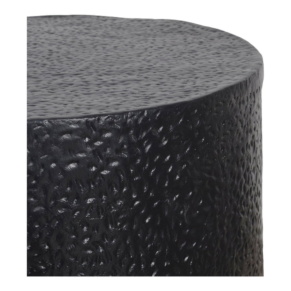 Moe's Home Aulo Side Table: Sculptural Brutalist Design With Unique Texture And Tactile Aluminum Finish Black Aluminum Fi-1114-02