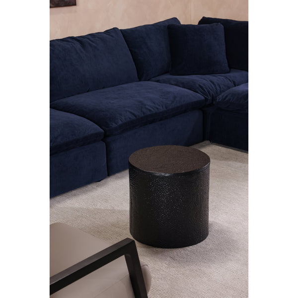 Moe's Home Aulo Side Table: Sculptural Brutalist Design With Unique Texture And Tactile Aluminum Finish Black Aluminum Fi-1114-02