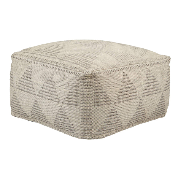 Jaipur Living Jaipur Living Fika Woven Polypropylene Geometric Pouf for Indoor Outdoor Use POF100478