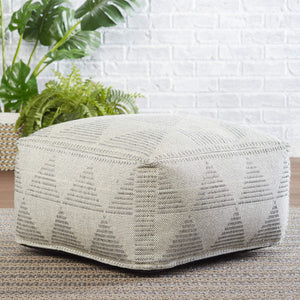 Jaipur Living Jaipur Living Fika Woven Polypropylene Geometric Pouf for Indoor Outdoor Use POF100478