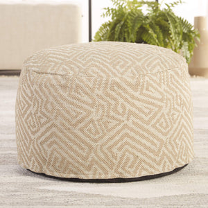 Jaipur Living Jaipur Living Geometric Woven Pouf Tribal Pattern Indoor Outdoor Taupe Accent Seat POF100491