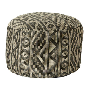 Jaipur Living Jaipur Living Fika Tribal Geometric Pouf Woven Polyester Indoor Outdoor Footrest POF100492