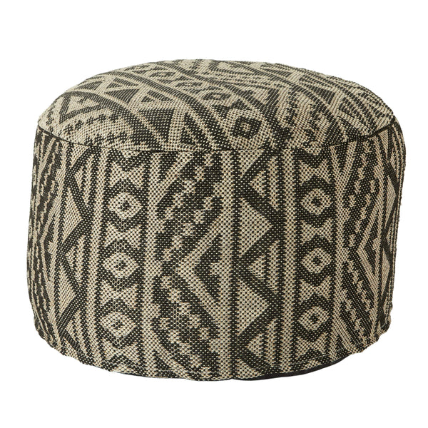 Jaipur Living Jaipur Living Fika Tribal Geometric Pouf Woven Polyester Indoor Outdoor Footrest POF100492