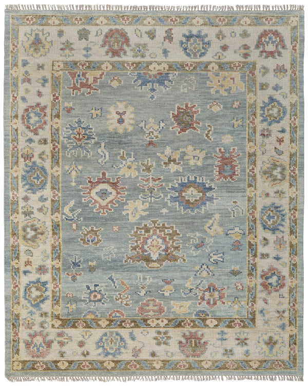 Feizy Rugs Fillmore Hand-Knotted Wool Area Rug Transitional Floral Botanical for Living Rooms Blue/Ivory/Yellow 9' x 12' FIL69CJFBLUIVYG00