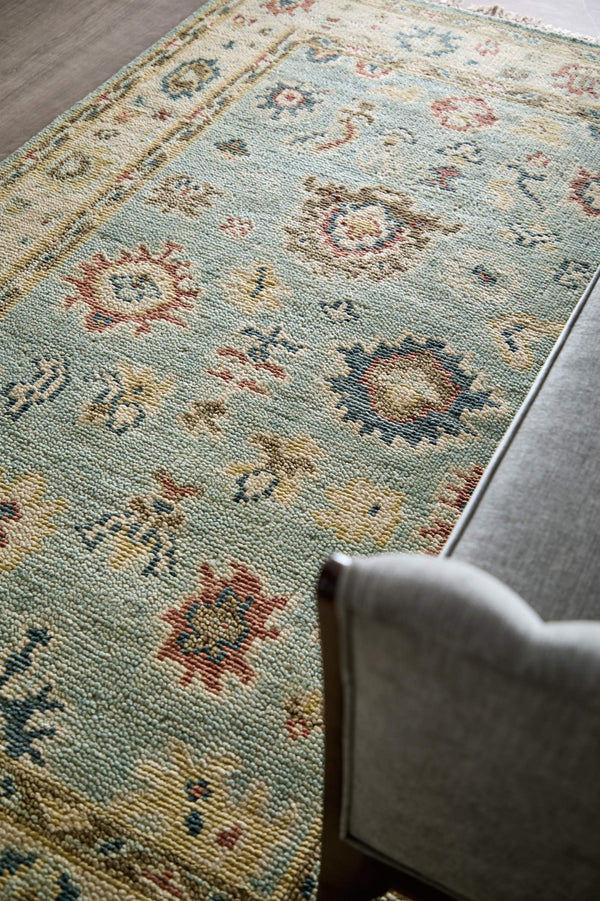 Feizy Rugs Fillmore Hand-Knotted Wool Area Rug Transitional Floral Botanical for Living Rooms Blue/Ivory/Yellow 9' x 12' FIL69CJFBLUIVYG00